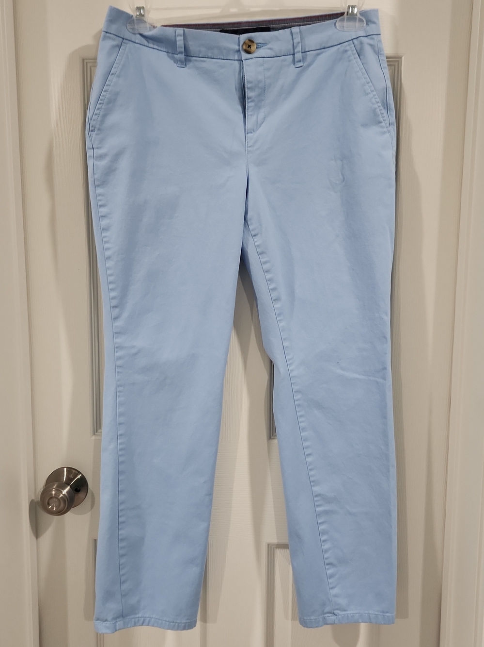 Tommy Hilfiger Hampton Chino Pants Womens Size 8 Blue Crop Stretch Cotton Chinos